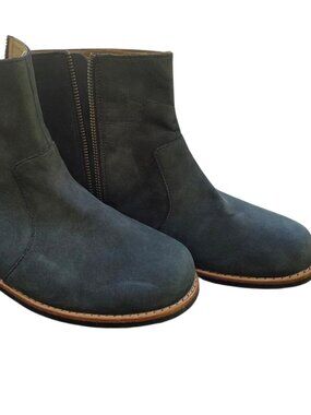 OluKai Kaona II Dark Green Suede Leather Ankle Booties Side Zip Women US 8.5